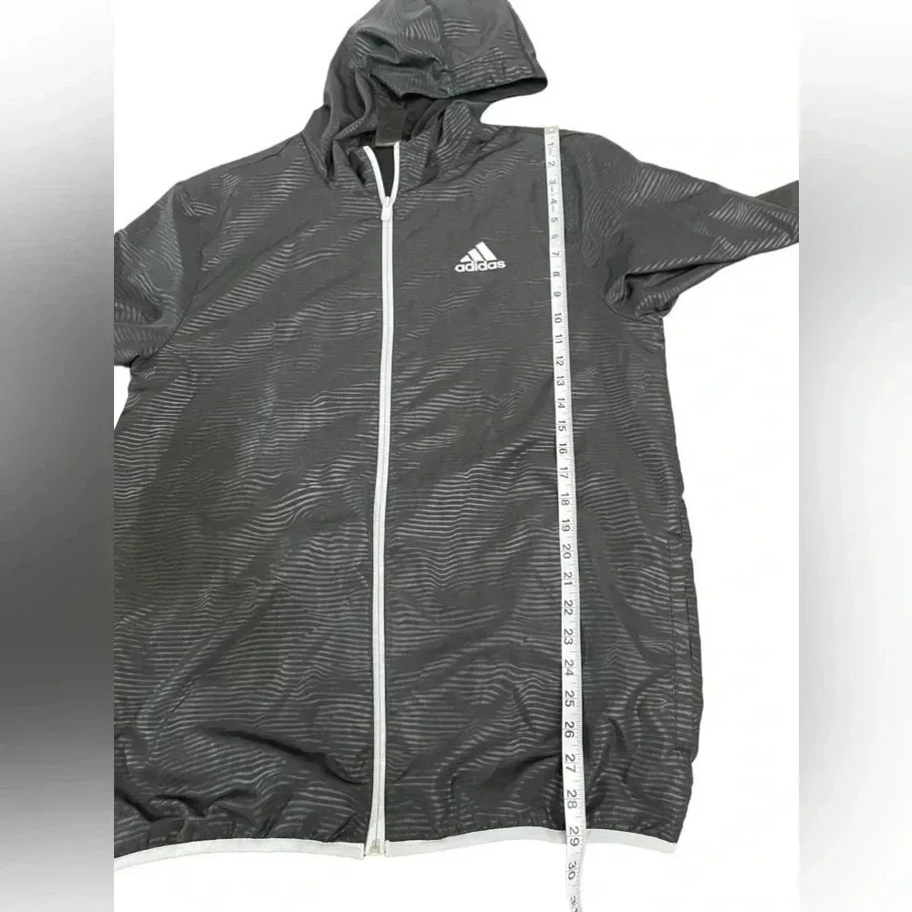 Adidas Striped Zebra Print Lined Windbreaker Jacket in Black Men’s Size Medium - Picture 11 of 13
